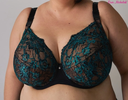 Bra semi-soft black with green FB-PL Hella